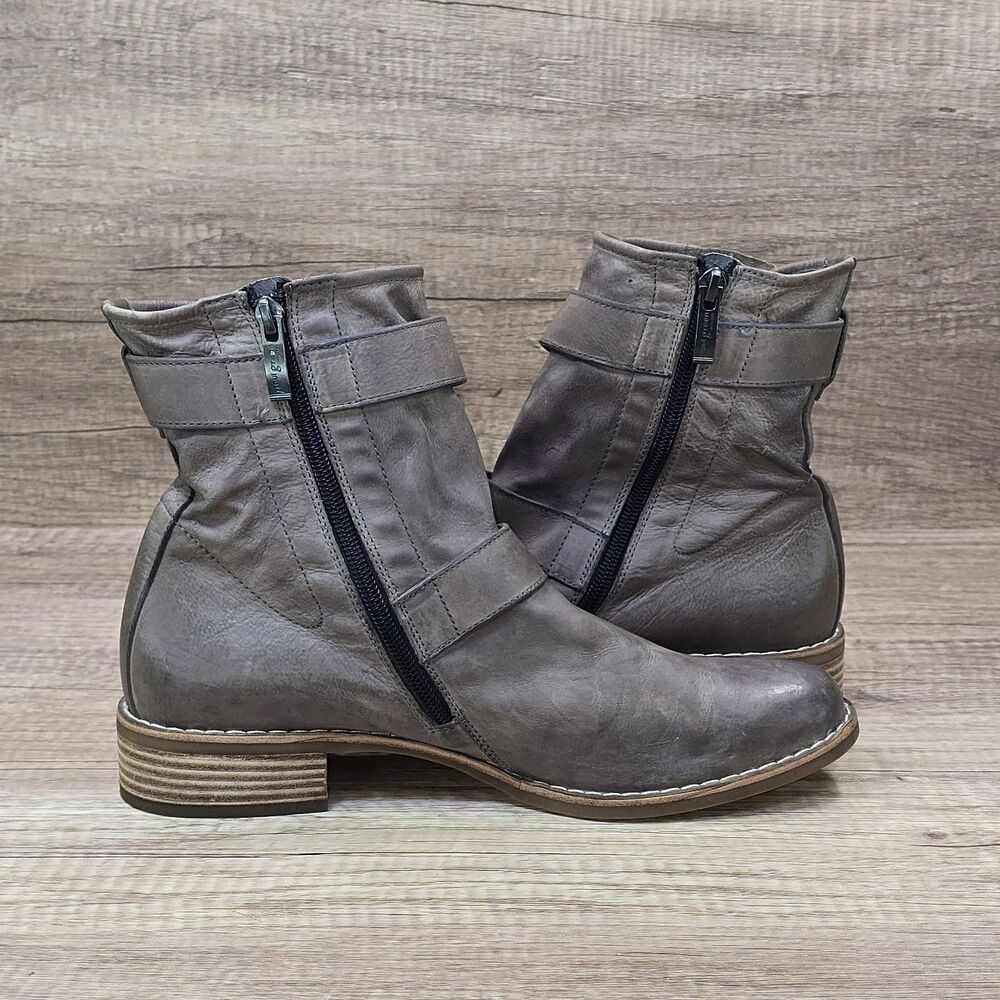 Paul Green Ally Women's Size EU 39 US 8-8.5 Brown Leather Zip Ankle Boots - Picture 6 of 9